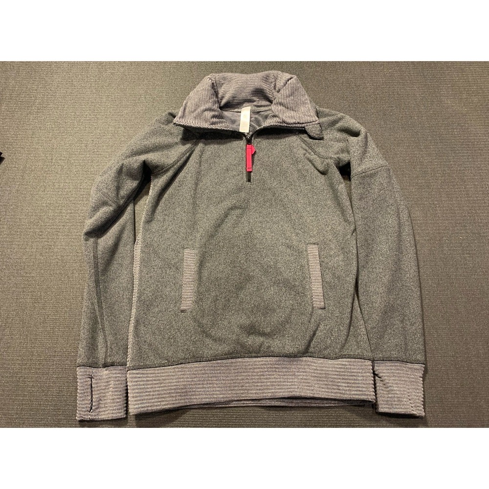 Ivivva Lululemen Pullover Teen 14 Large Gray 1/4 Zip Fur Lined